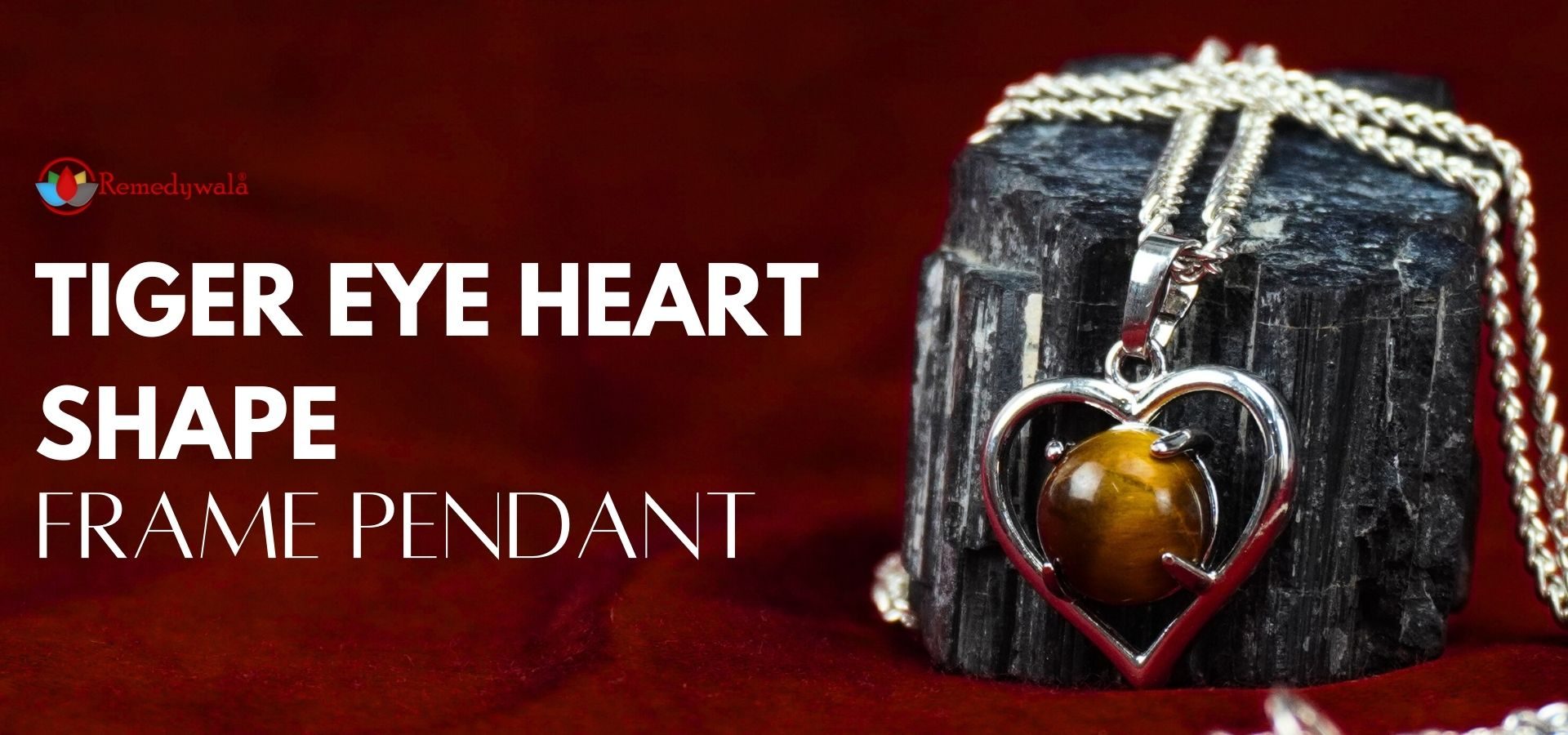 Tiger Eye Heart Shape Frame Pendant