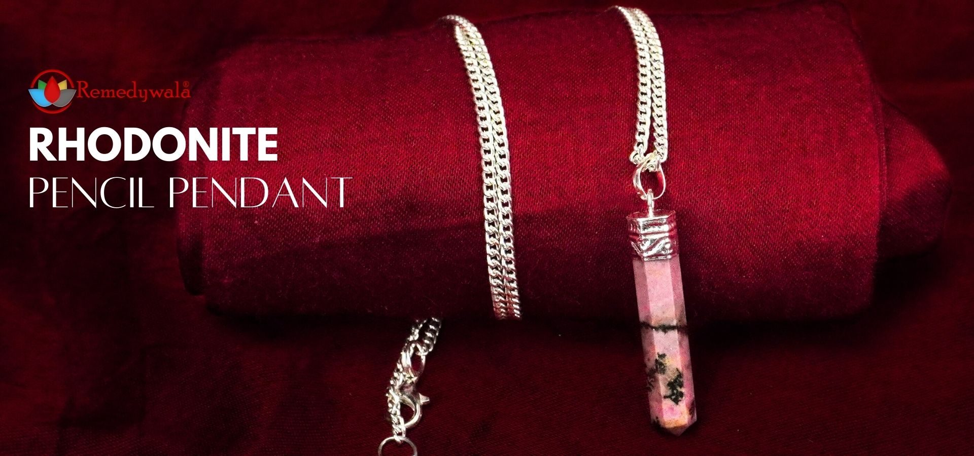 Rhodonite Pencil Pendant