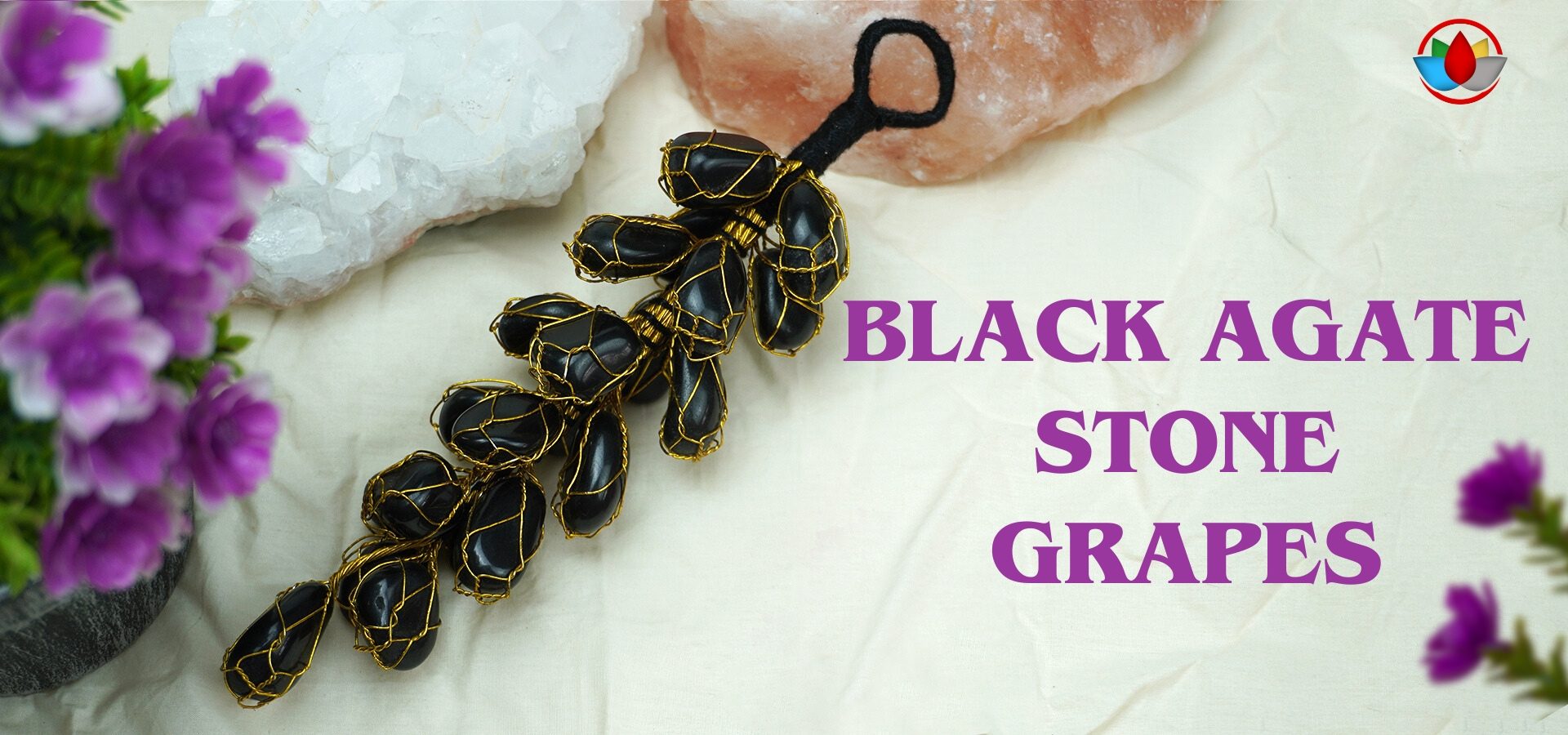 Black Agate Stone Grapes