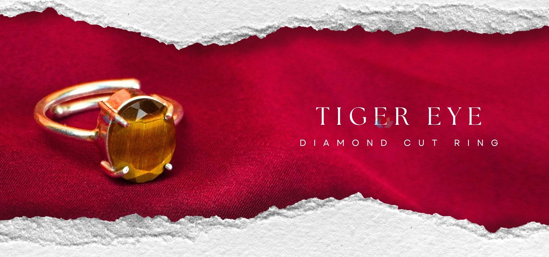 Tiger Eye Diamond Cut Ring