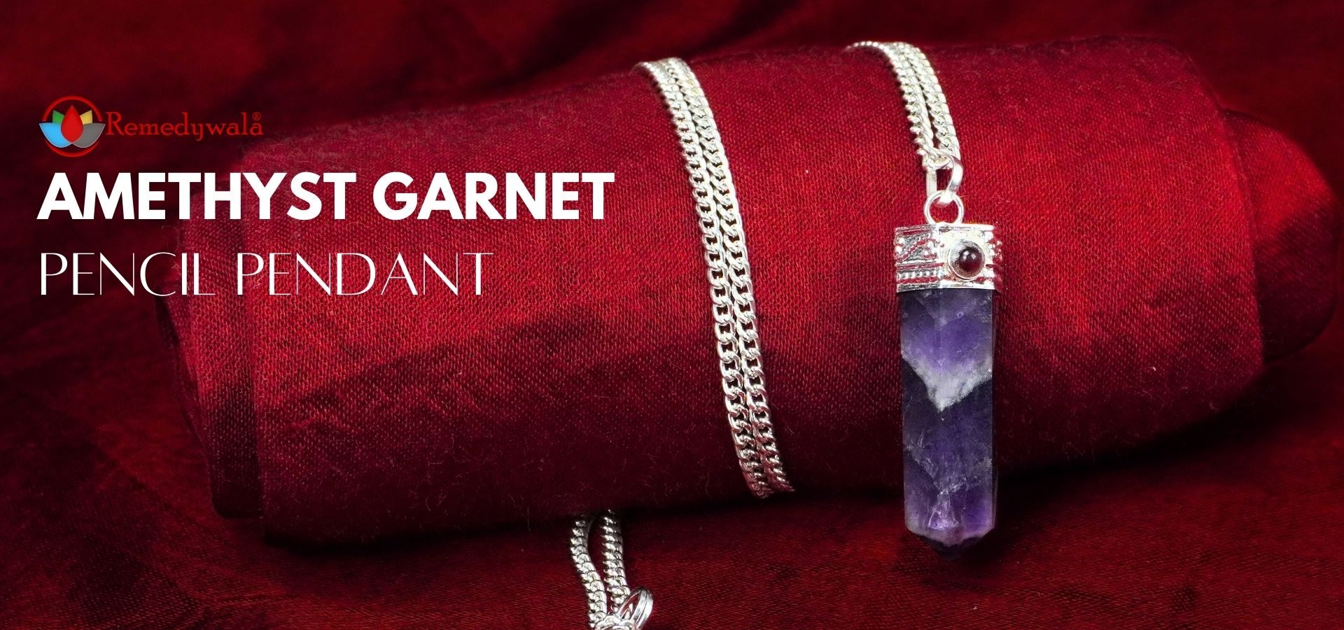 Amethyst Garnet Pencil Pendant