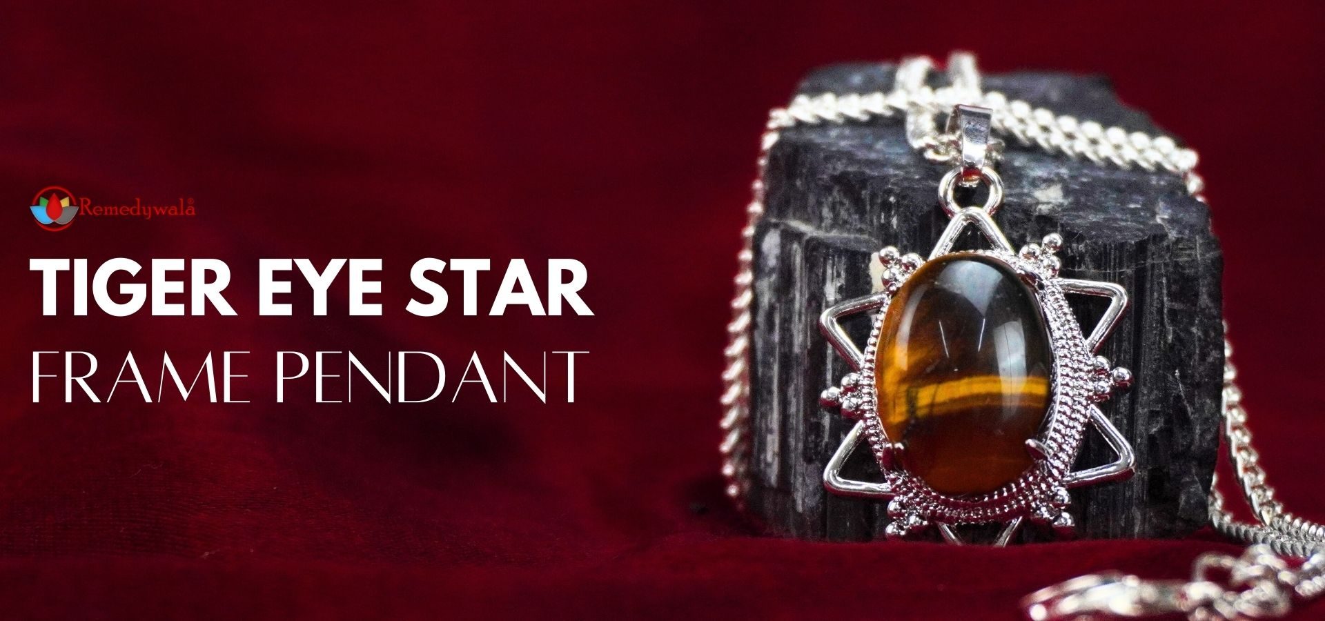 Tiger Eye Star Frame Pendant