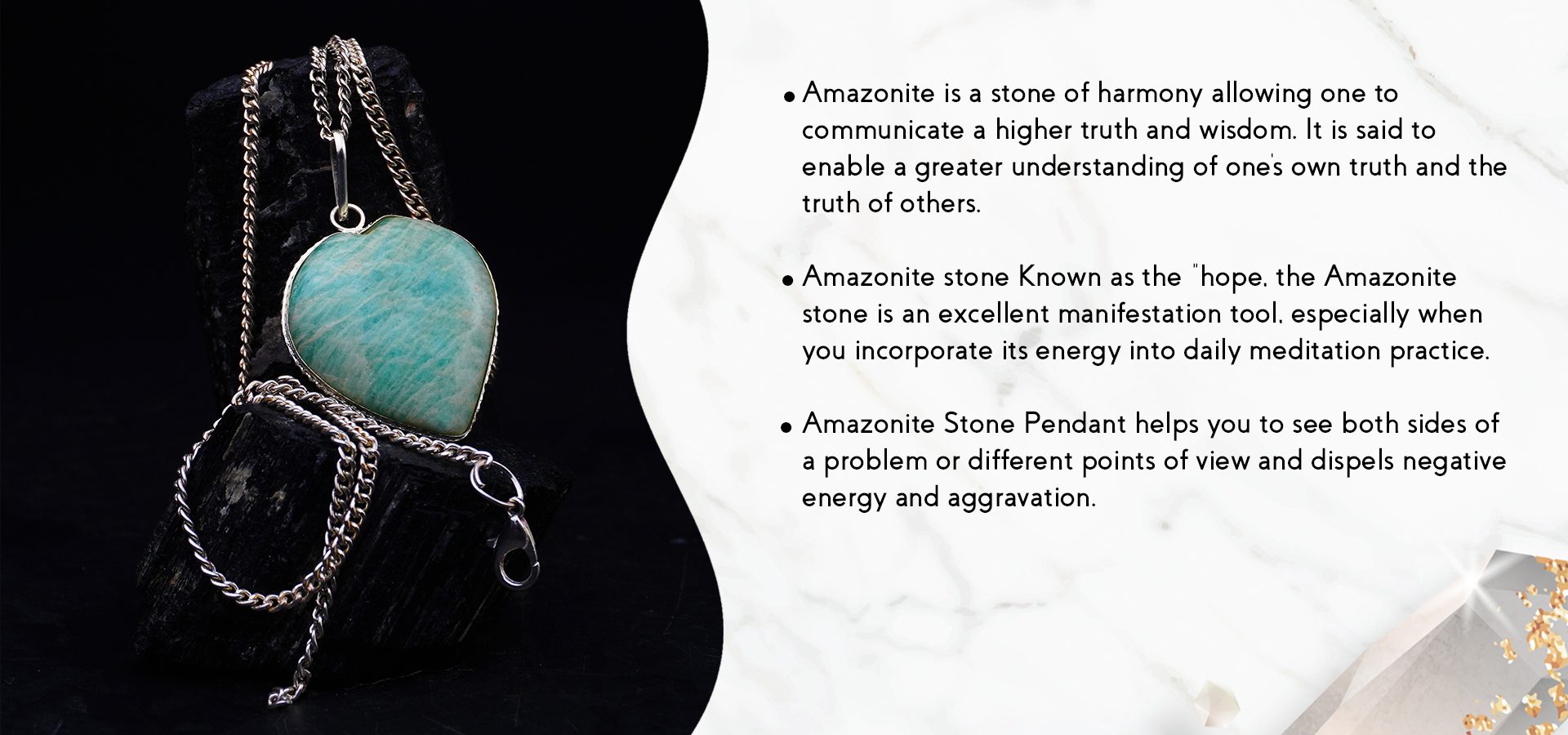 Amazonite Frame Heart Shape Pendant