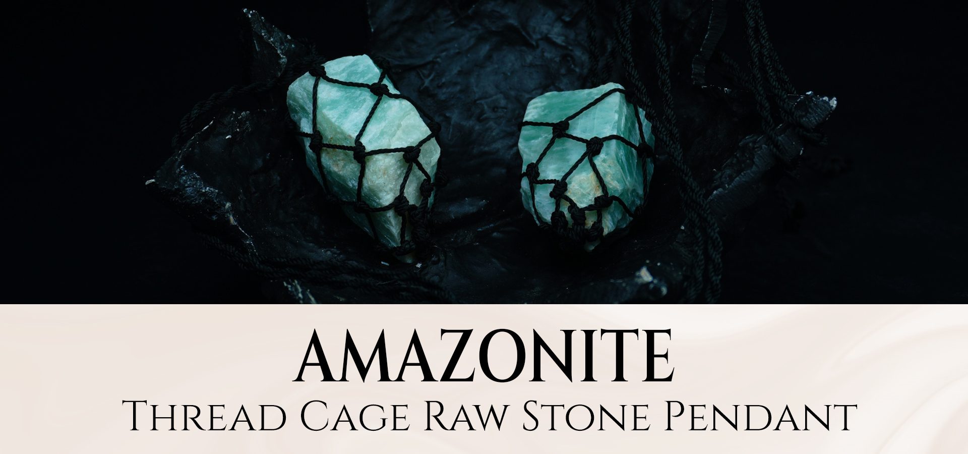 Amazonite Thread Cage Raw Stone Pendant