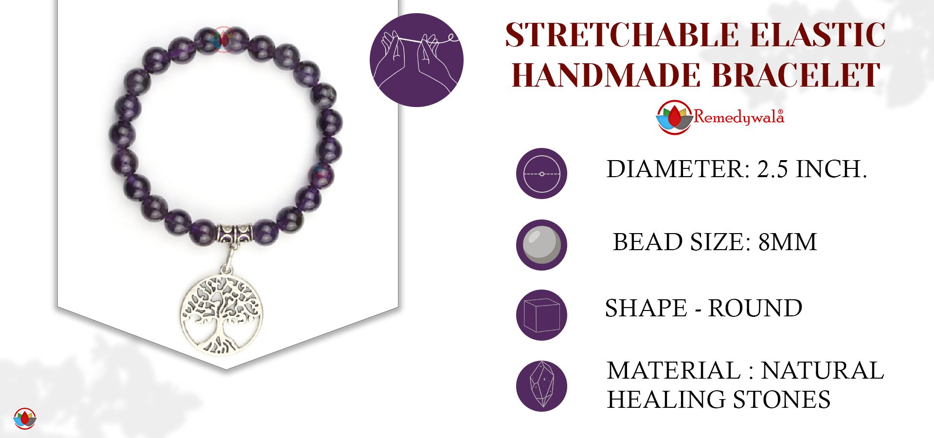 Amethyst Bracelet 8mm