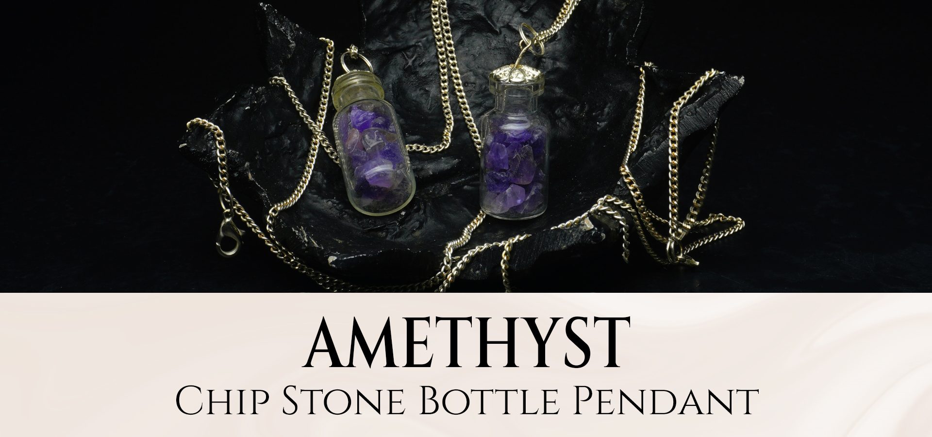 Amethyst Chip Stone Bottle Pendant