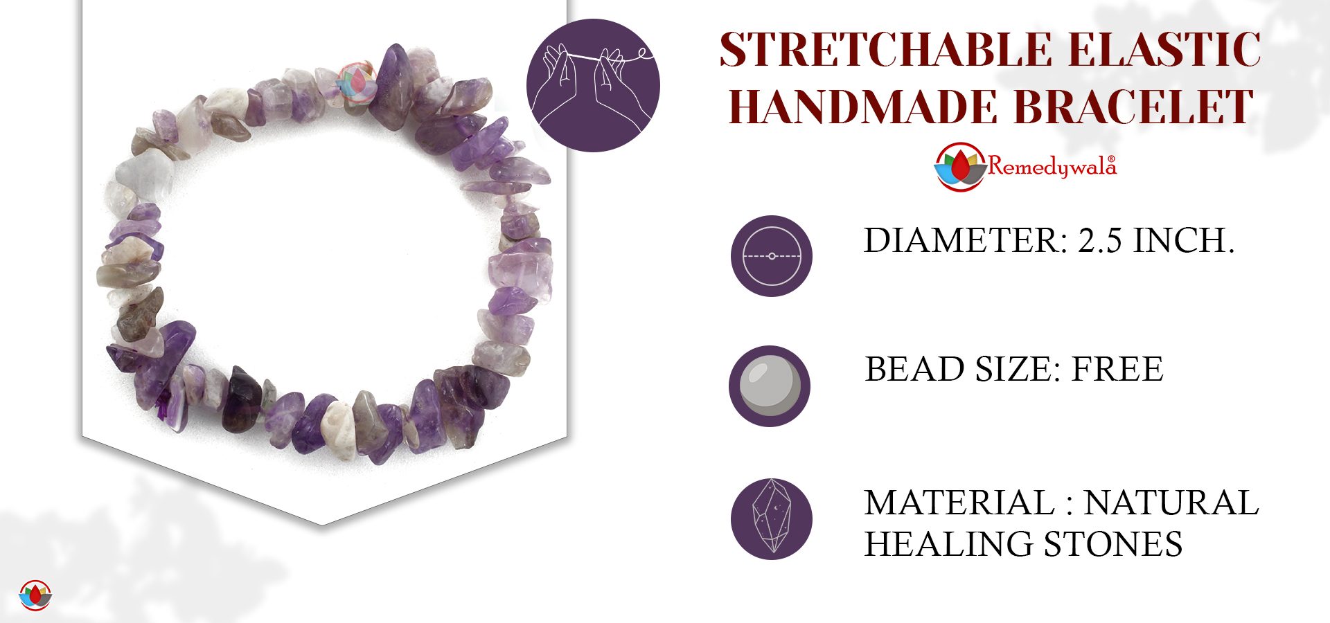 Amethyst Chips Stone Bracelet