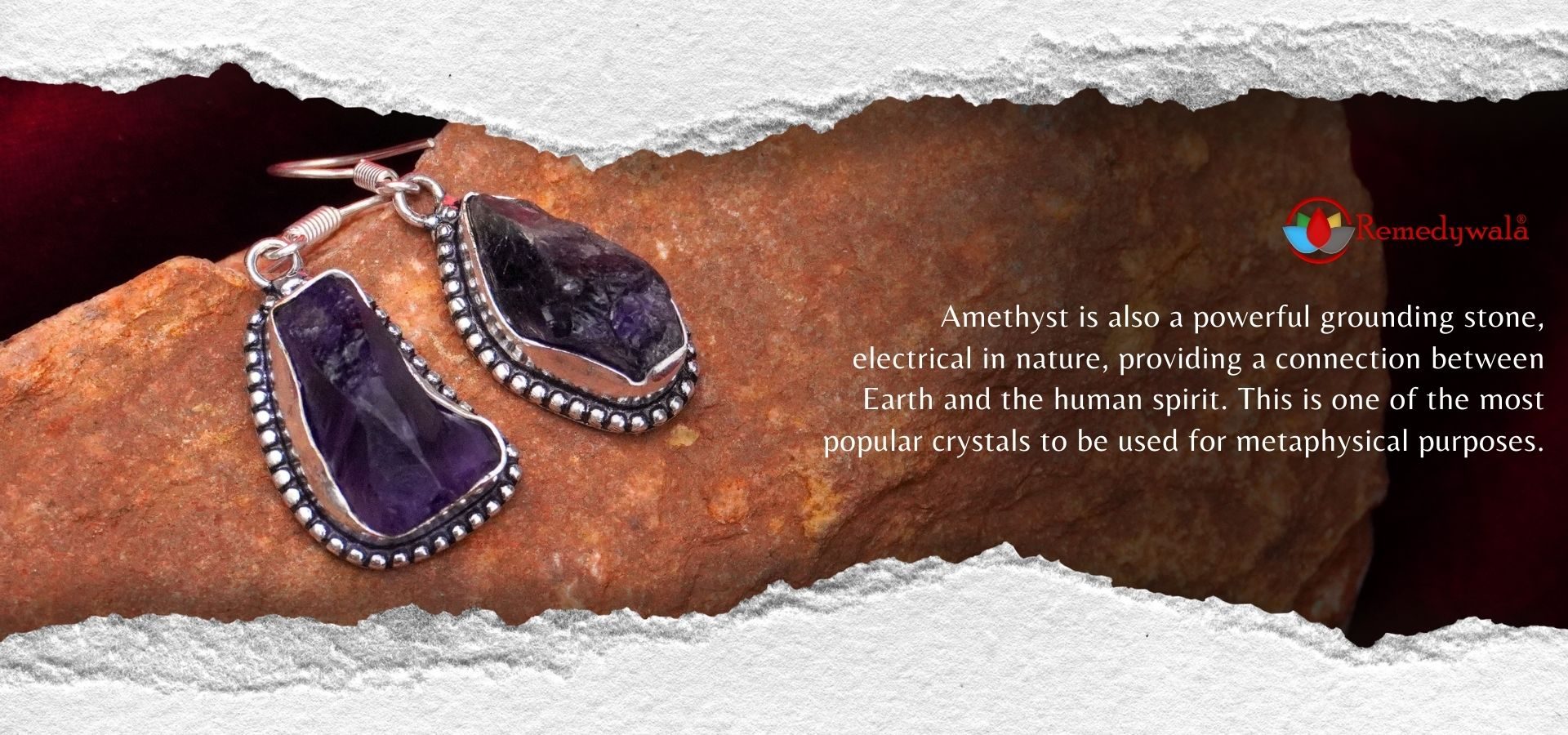 Amethyst Raw Stone Earrings