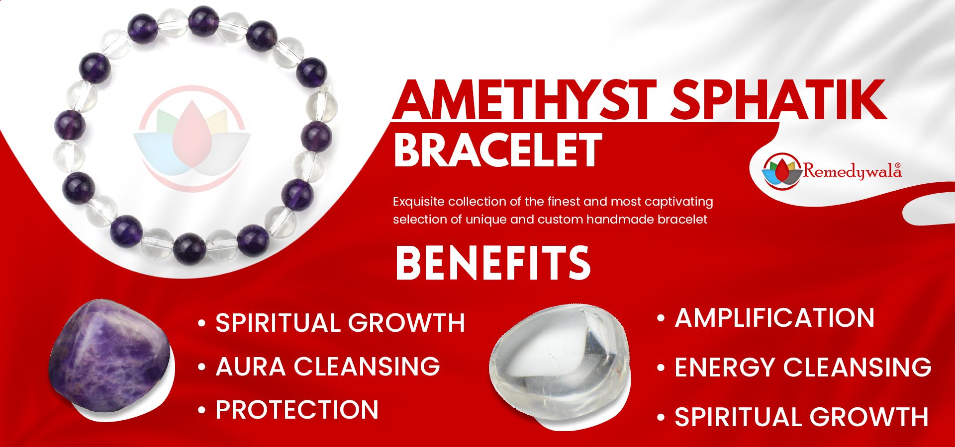 Amethyst Sphatik Combination Bracelet 8mm