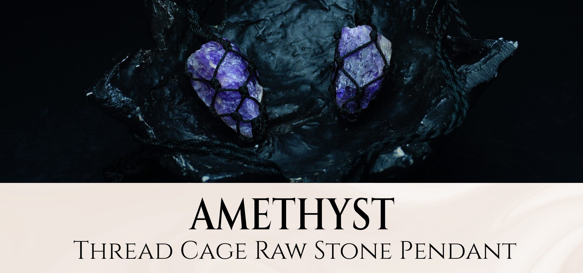 Amethyst Thread Cage Raw Stone Pendant