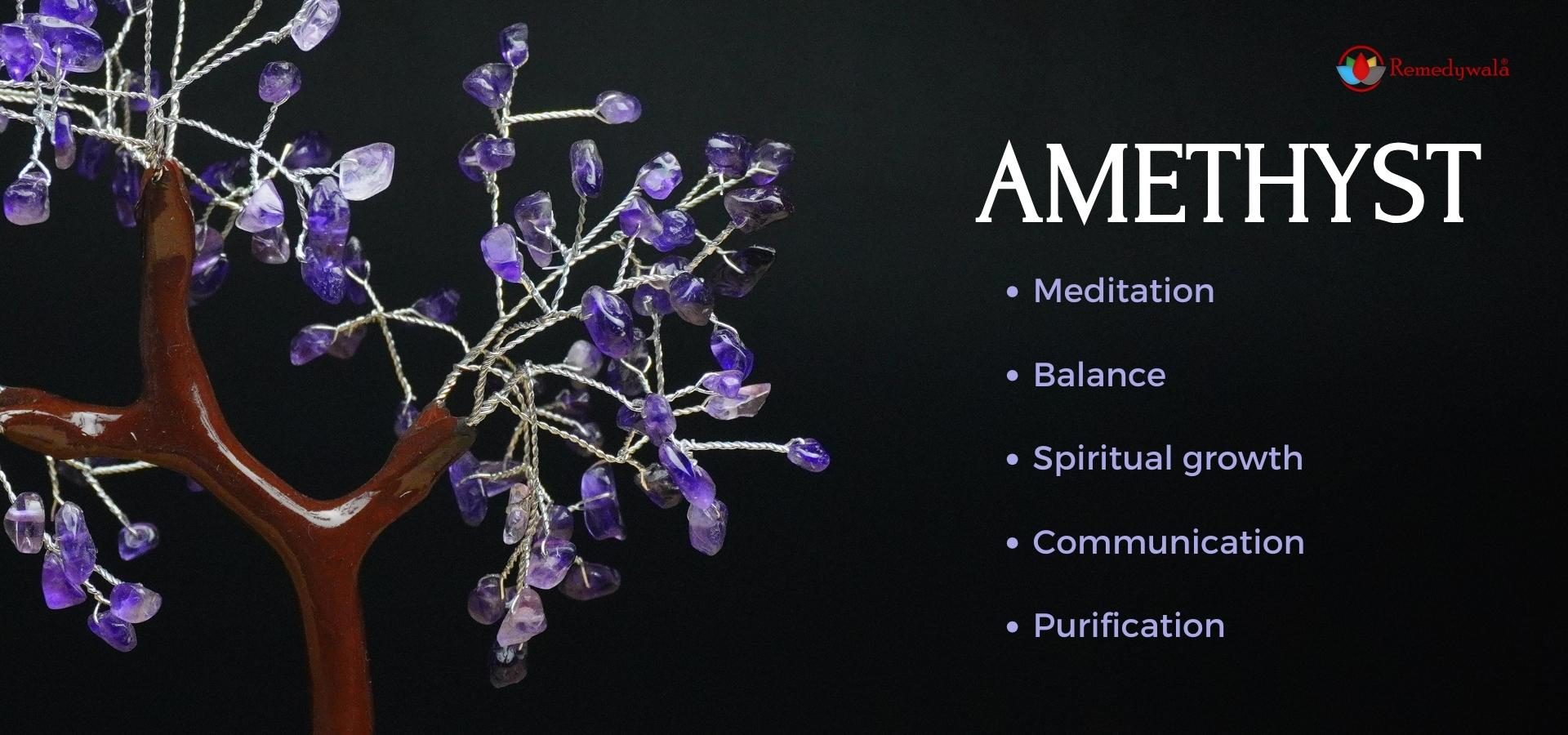 Amethyst Tree 150 Beads Rought Stone Base