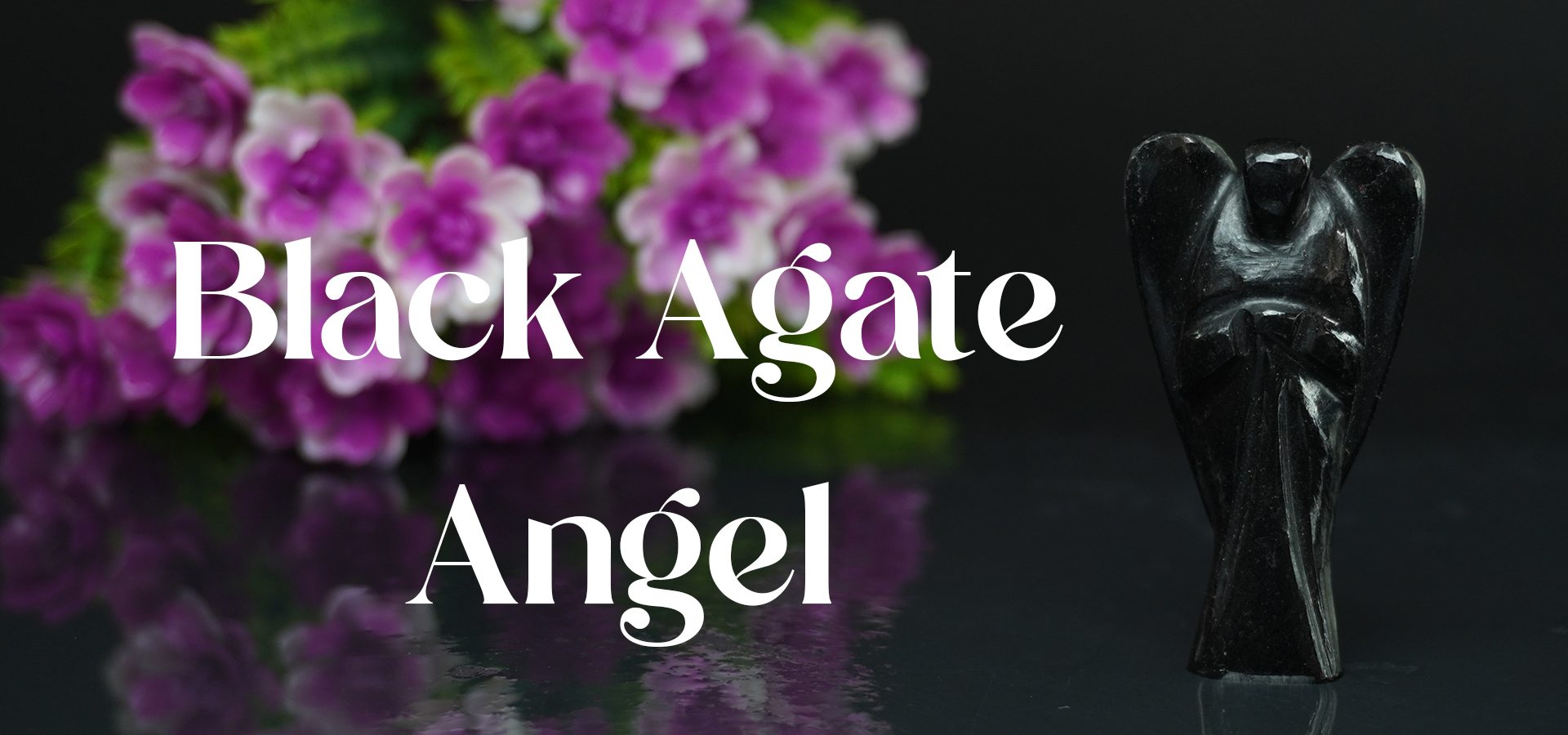 Black Agate Angel 2 INCH