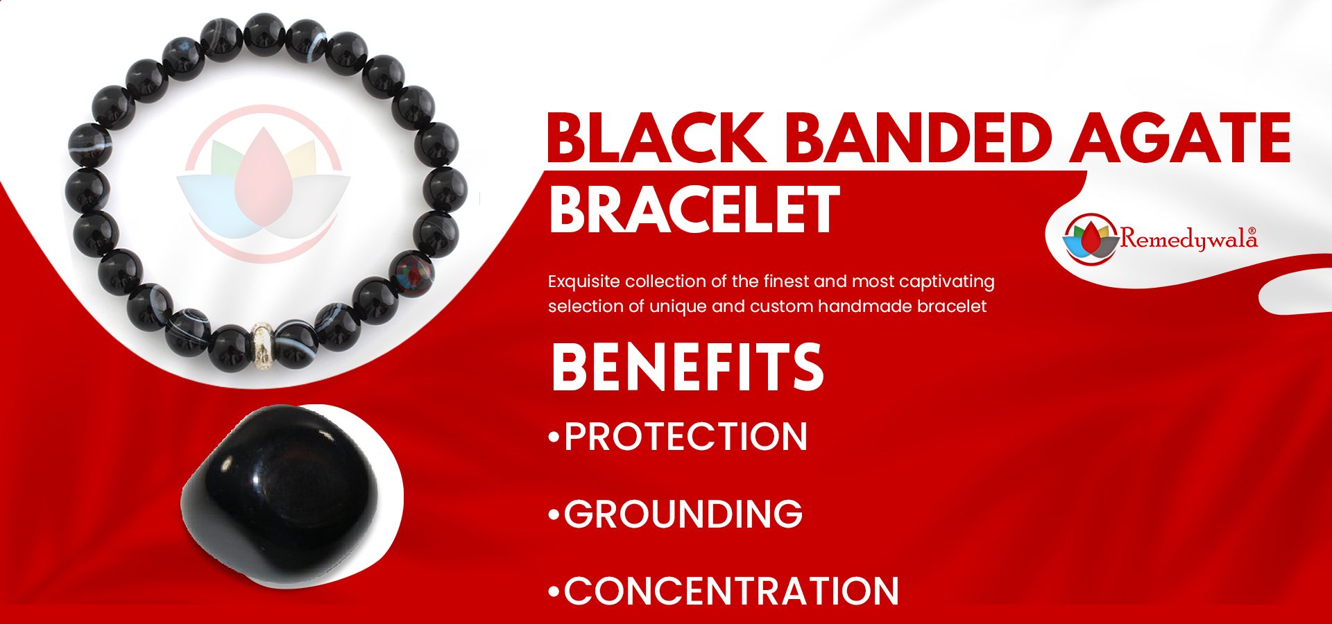 Black Banded Agate Bracelet