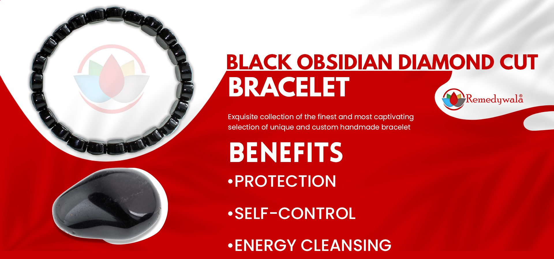 Black Obsidian Bracelet (Diamond Cut Tumble)