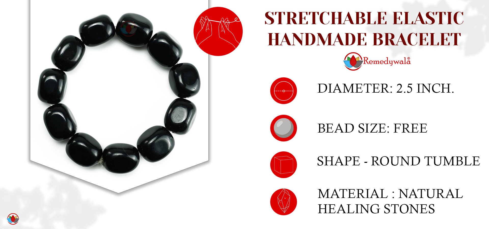 Black Obsidian Tumble Stone Bracelet