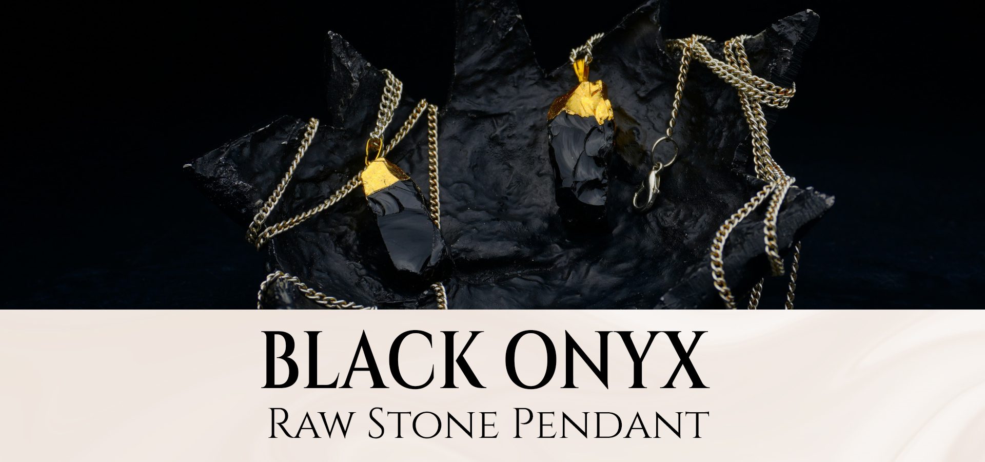 Black Onyx Raw Stone Pendant