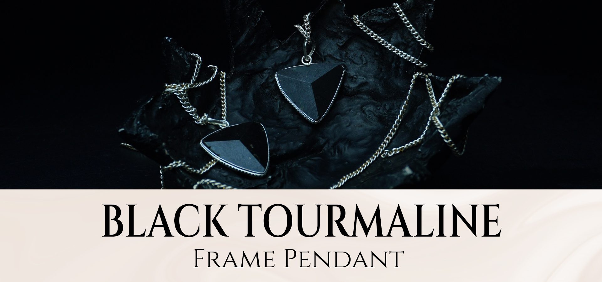 Black Tourmaline Frame Pendant