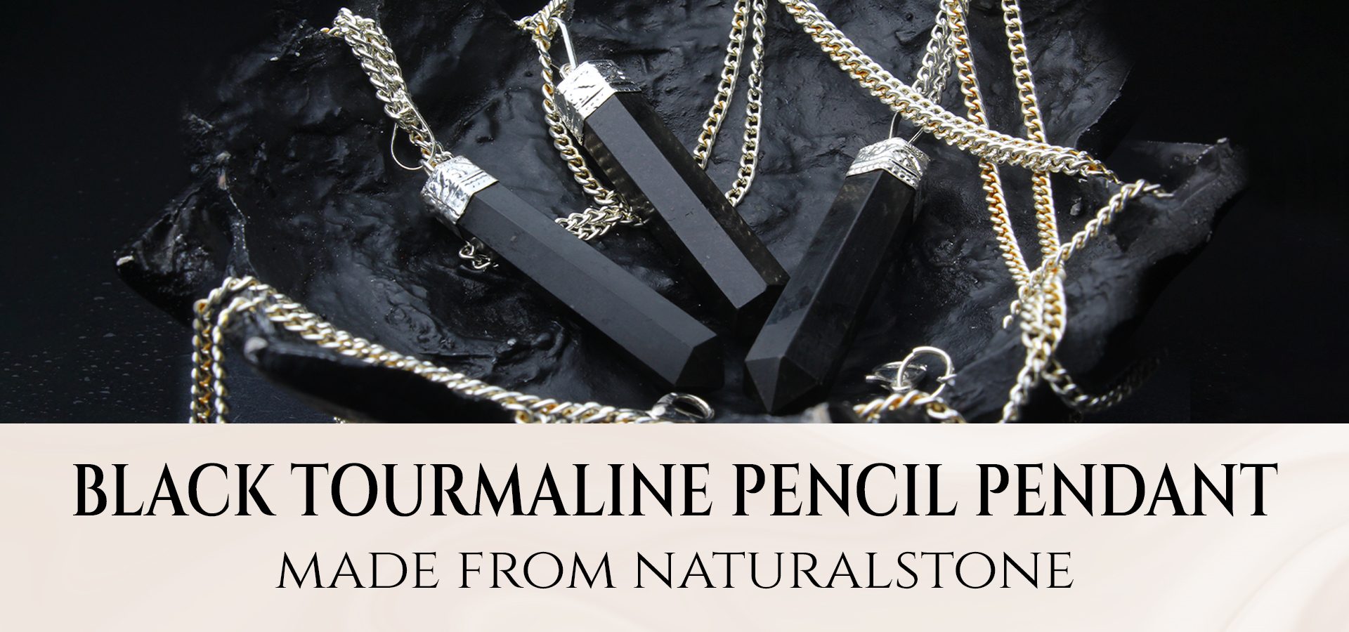 Black Tourmaline Pencil Pendant