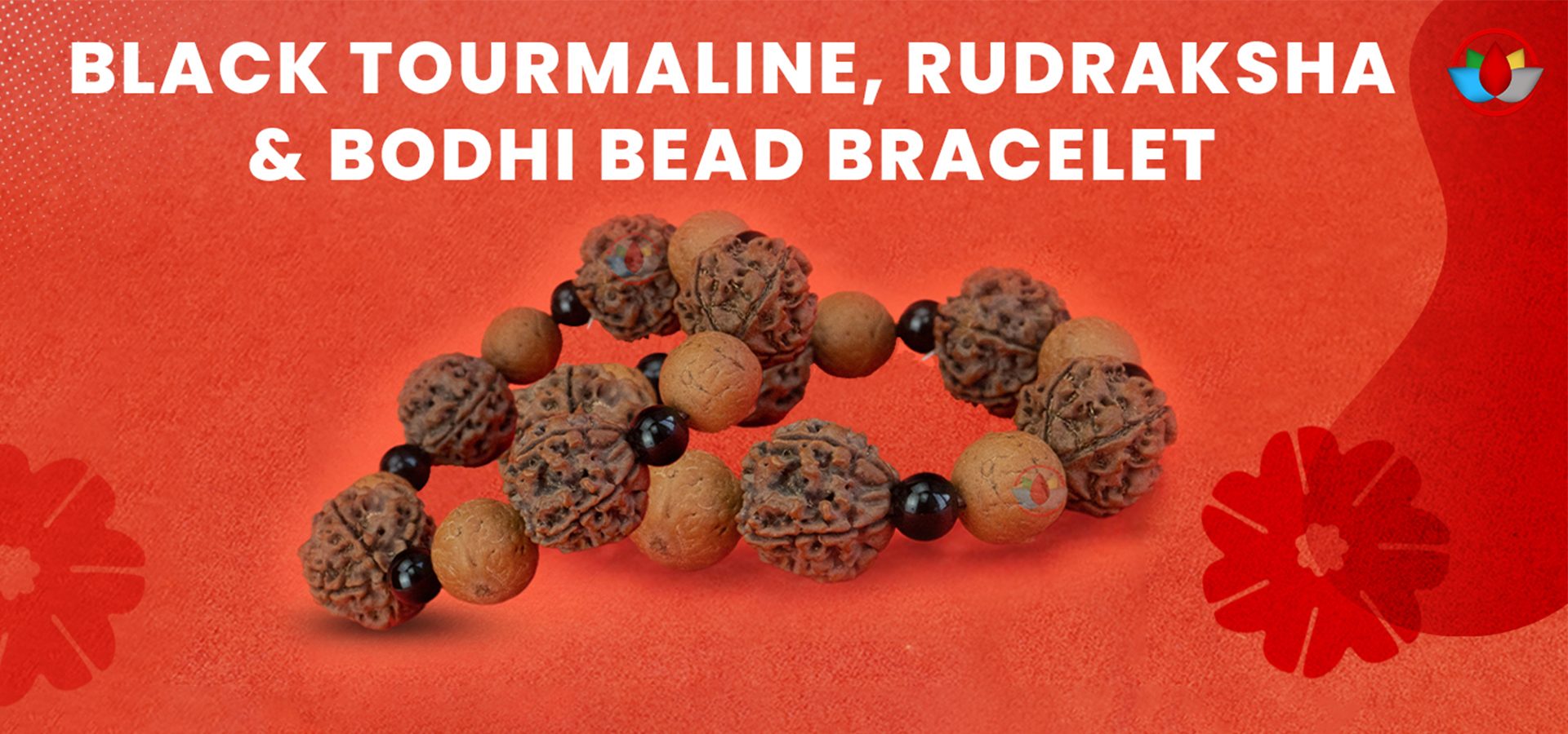 Black Tourmaline, Rudraksha & Bodhi Bead Bracelet