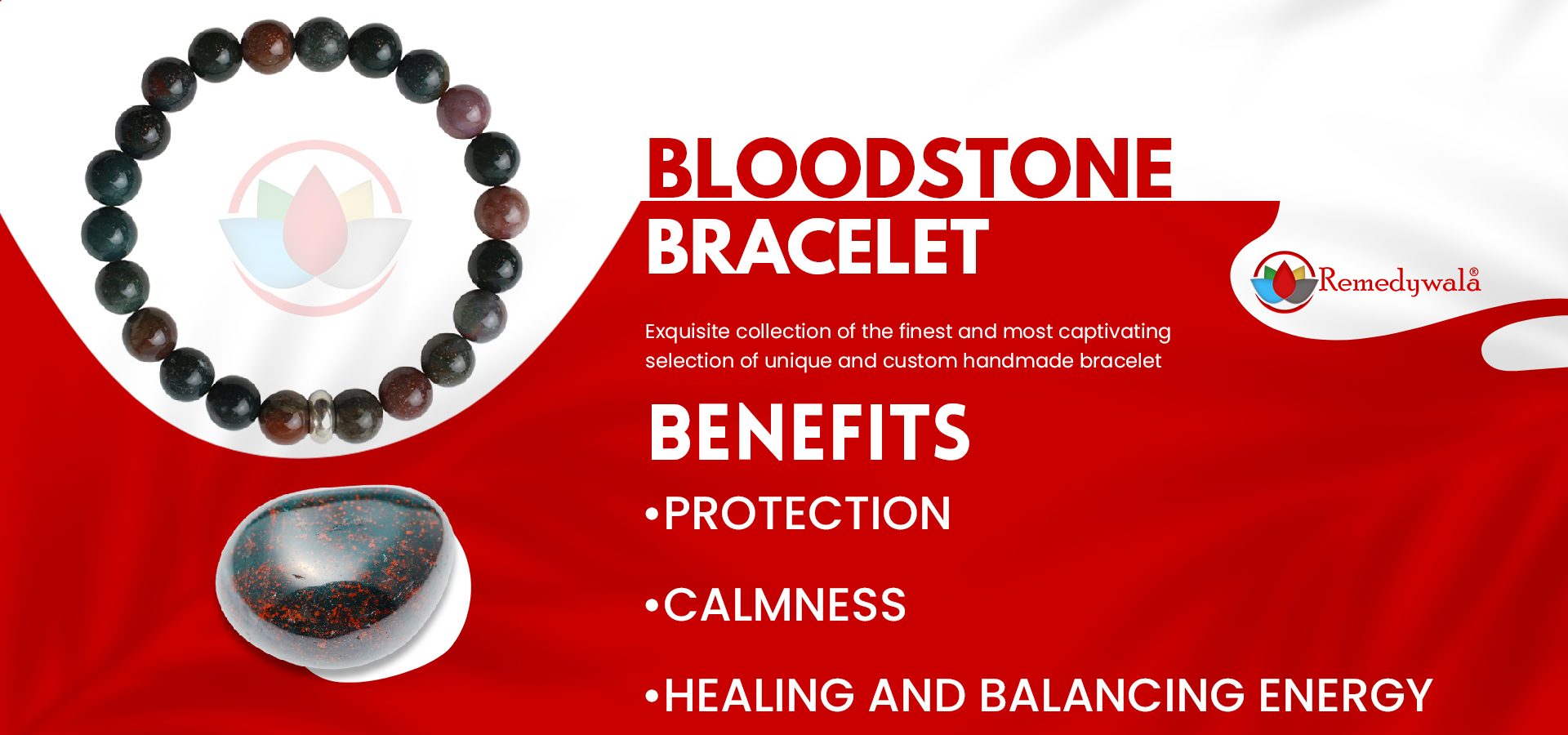 Bloodstone Bracelet with Ring