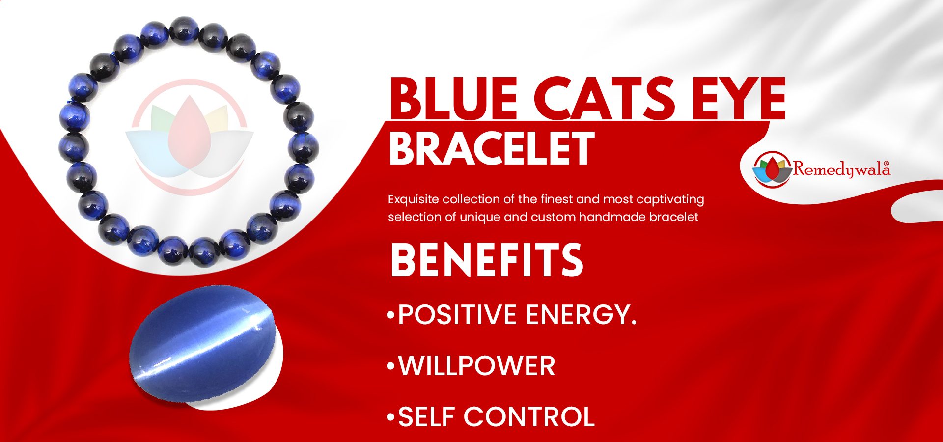 Blue Cats Eye Bracelet 8mm