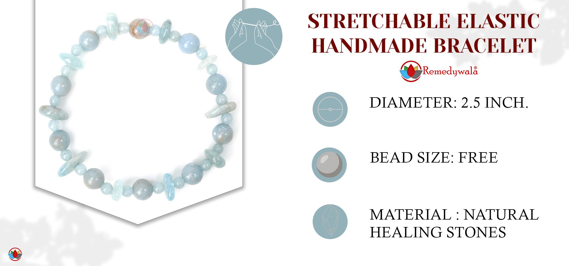 Blue Lace Wati Bracelet 4mm 8 mm