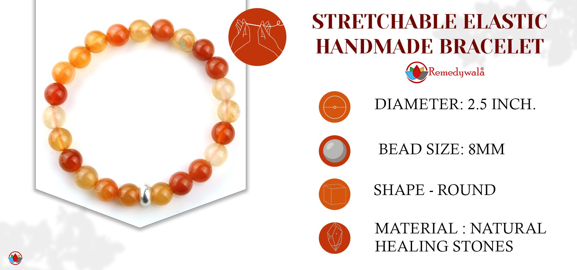 Carnelian Bracelet 8mm