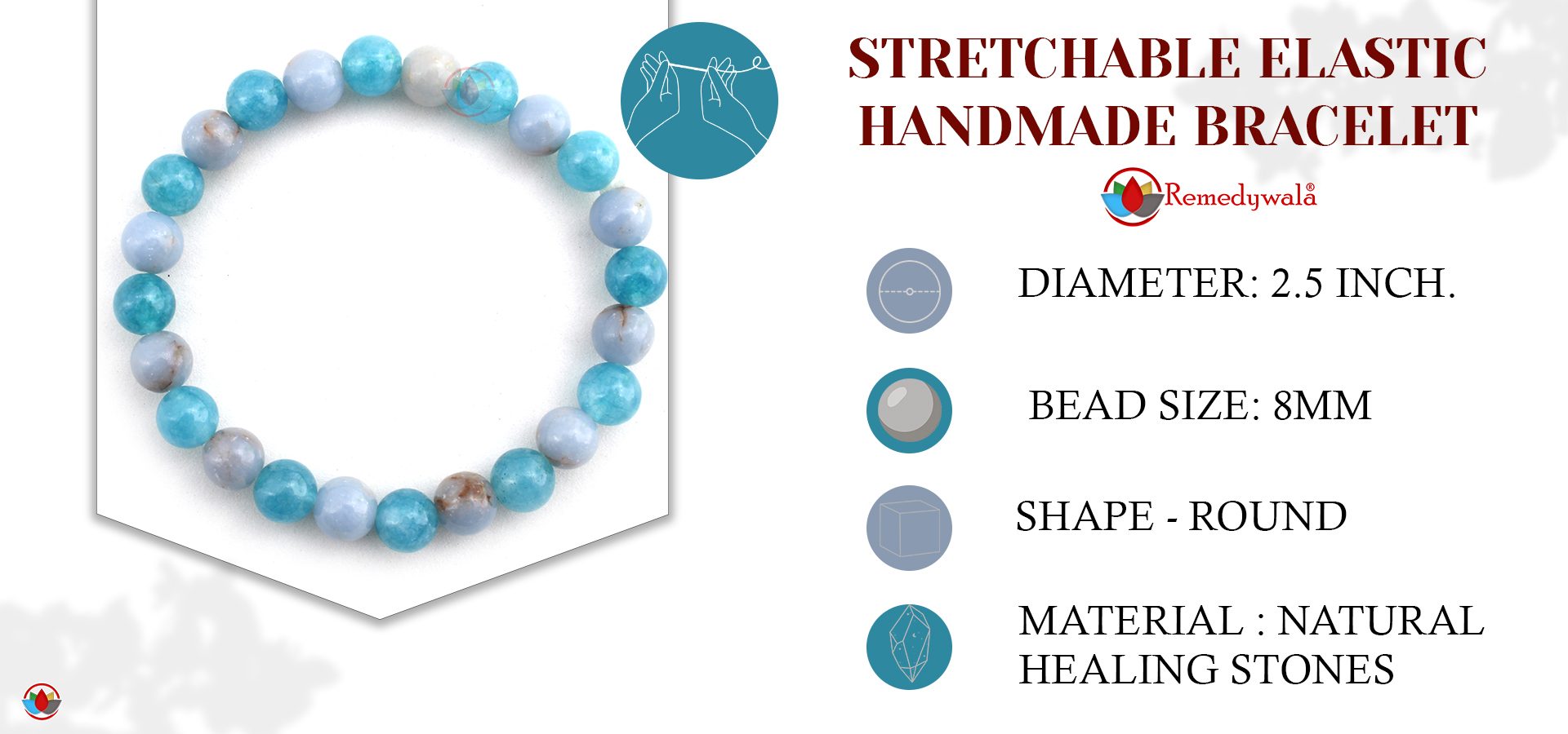 Celestite Angelite Combination Bracelet 8mm