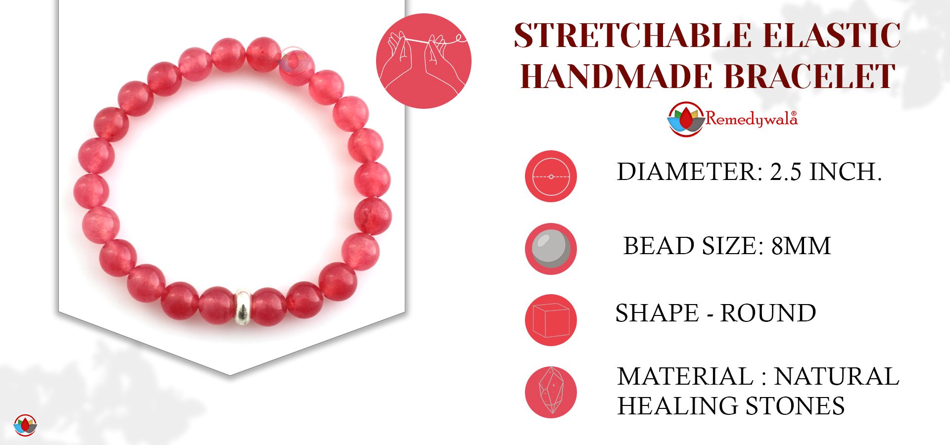 Cherry Quartz Bracelet 8mm