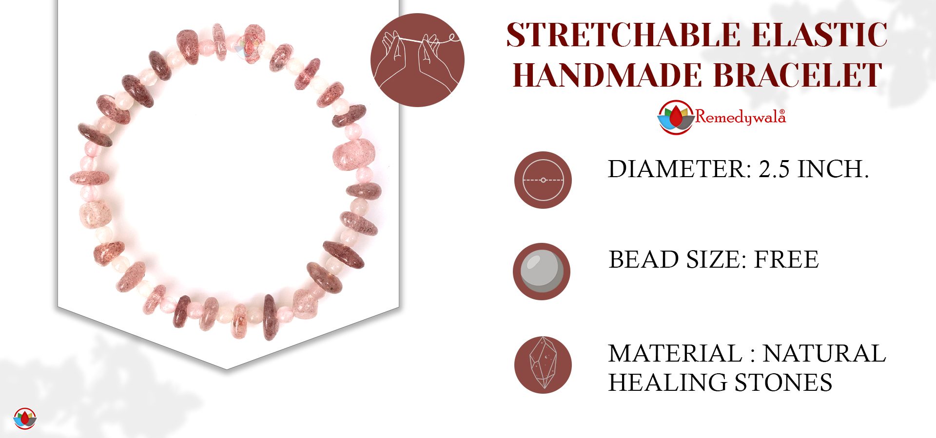 Cherry Quartz Wati Bracelet 4 mm