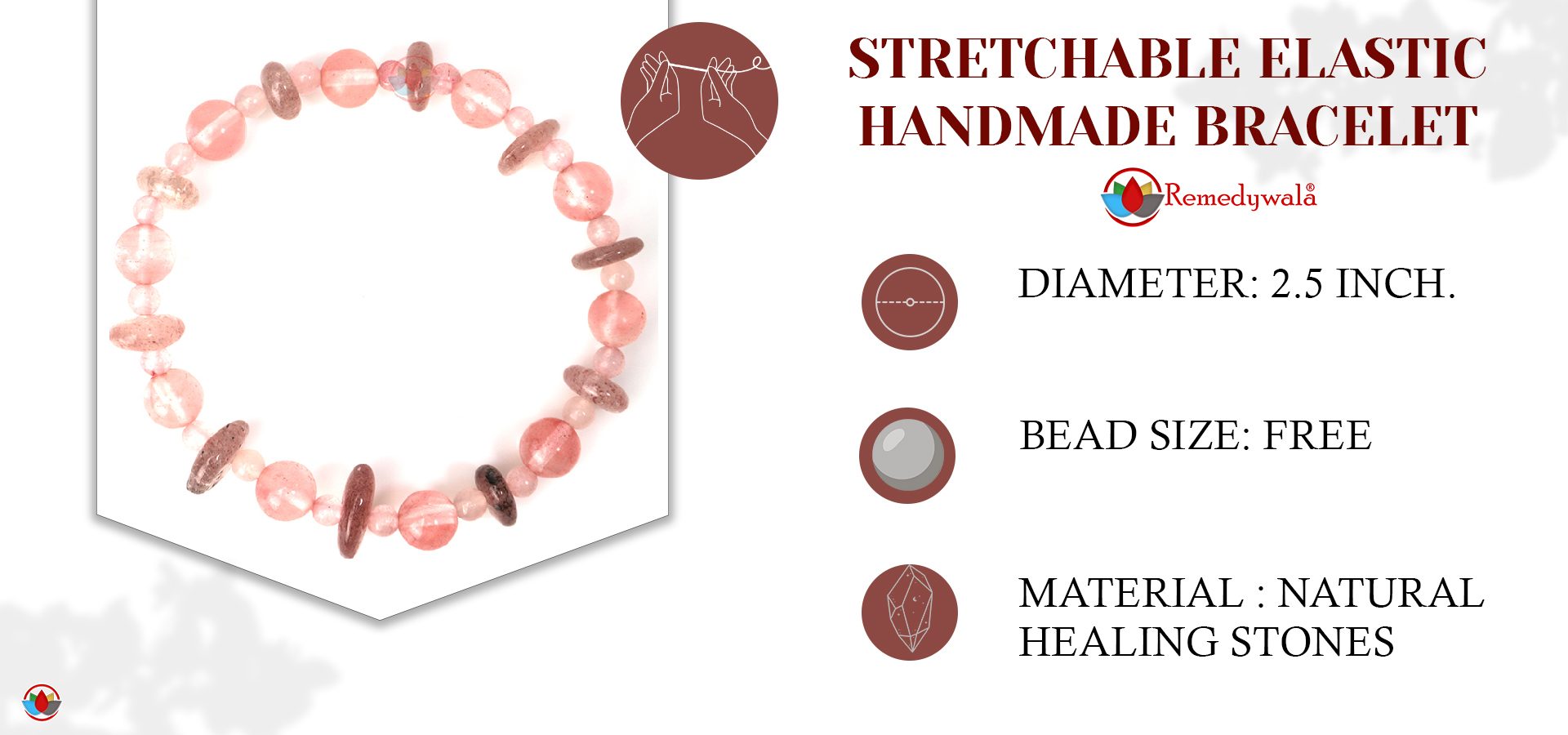 Cherry Quartz Wati Bracelet 4mm 8mm