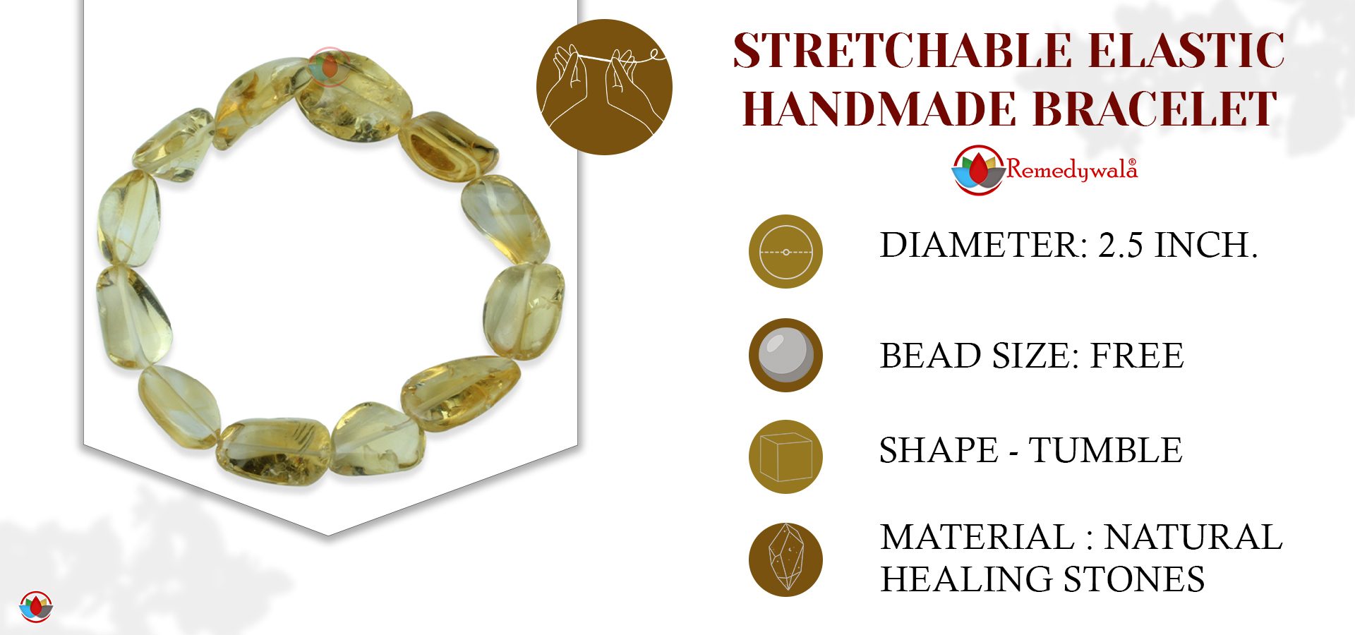 Citrine Bracelet High Quality Tumbled Stones Bracelet