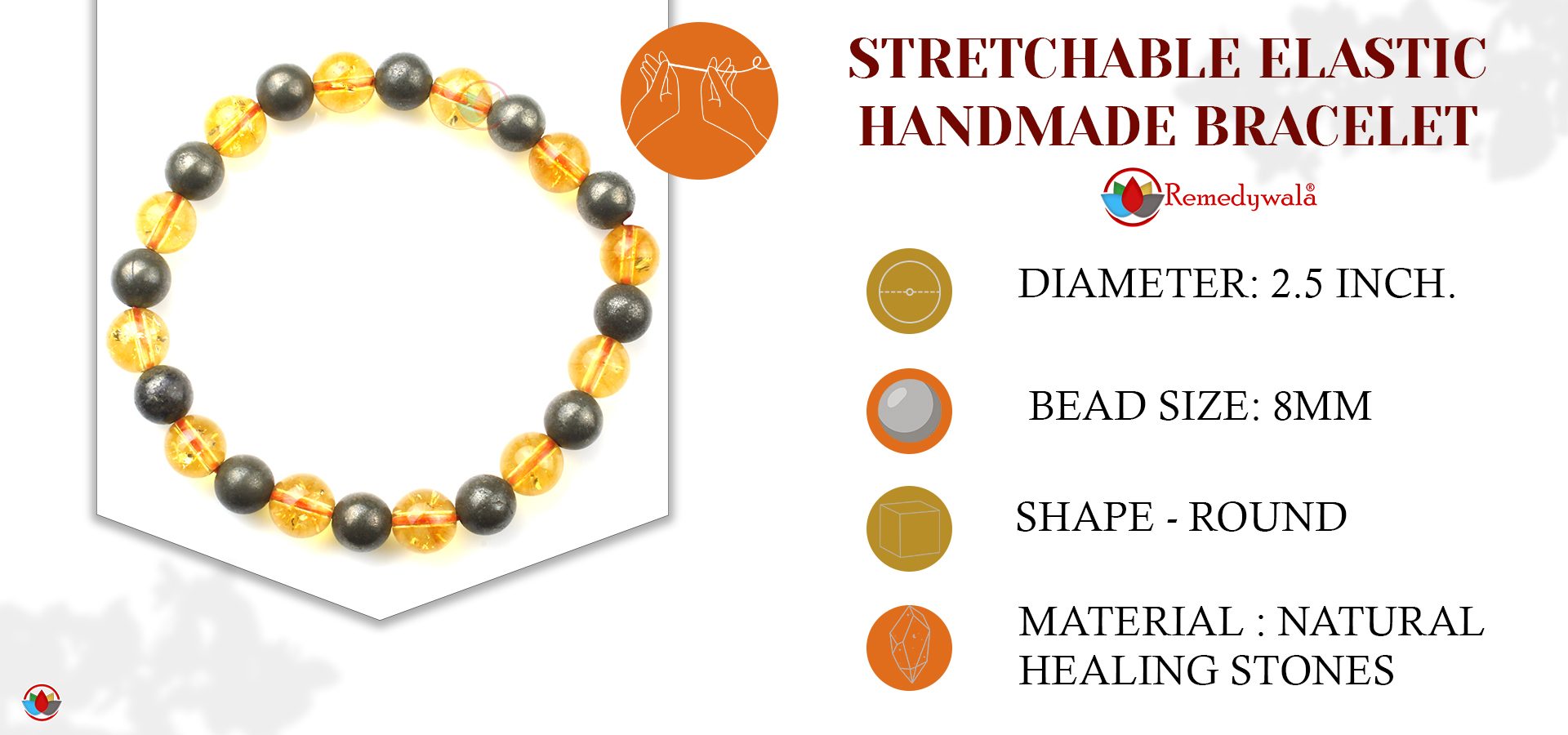 Citrine Golden Pyrite Combination Bracelet