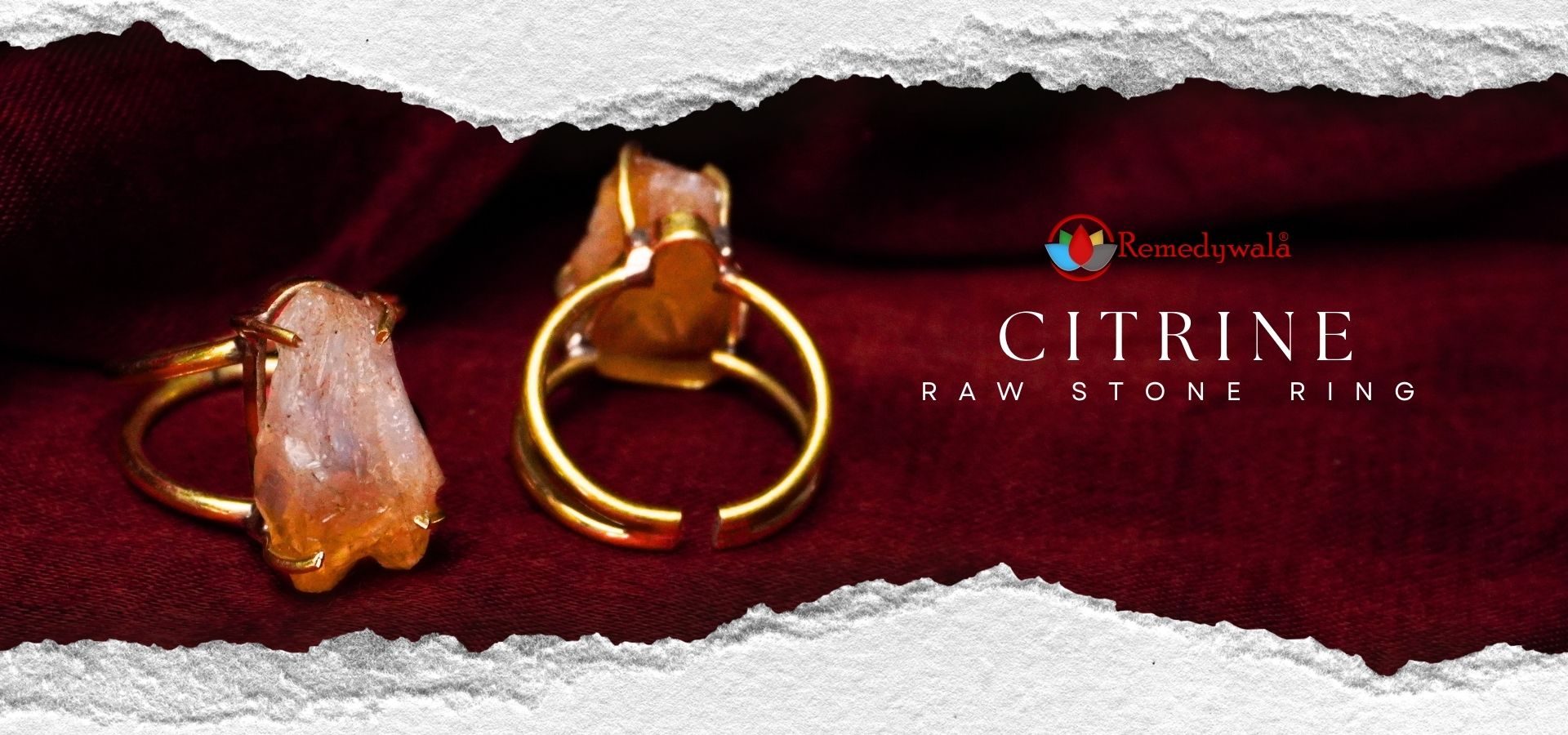 Citrine Raw Stone Ring