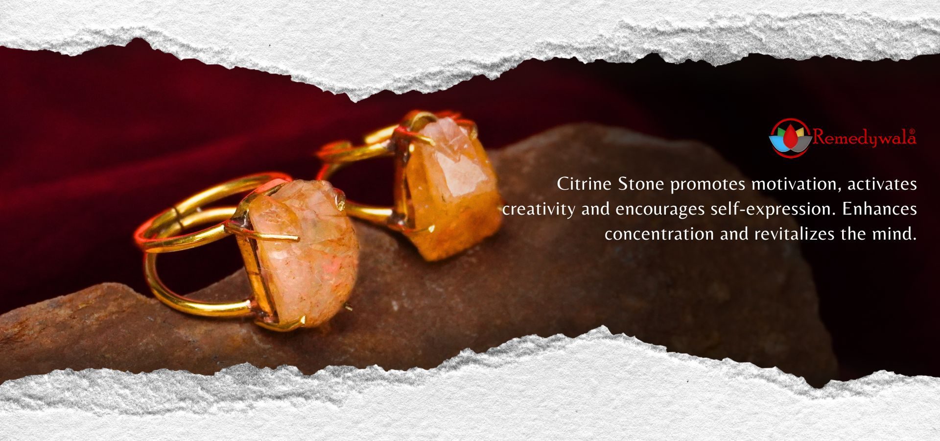 Citrine Raw Stone Ring