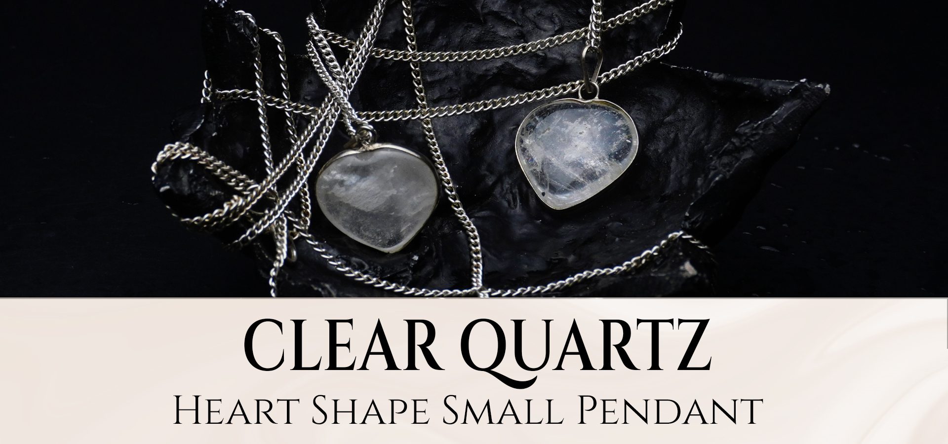 Clear Quartz Heart Shape Small Pendant