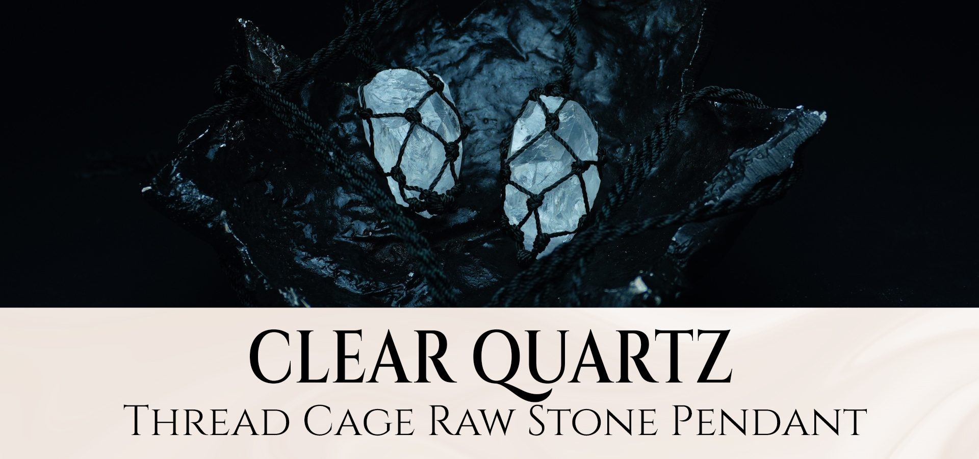 Clear Quartz Thread Cage Raw Stone Pendant