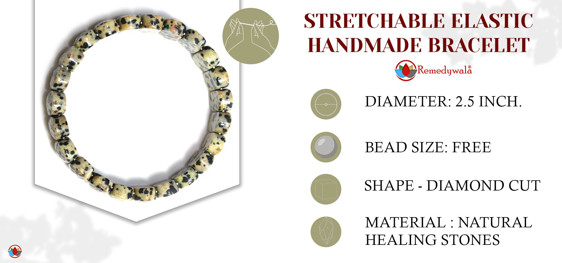 Dalmation Jasper Bracelet (Diamond Cut Tumble)