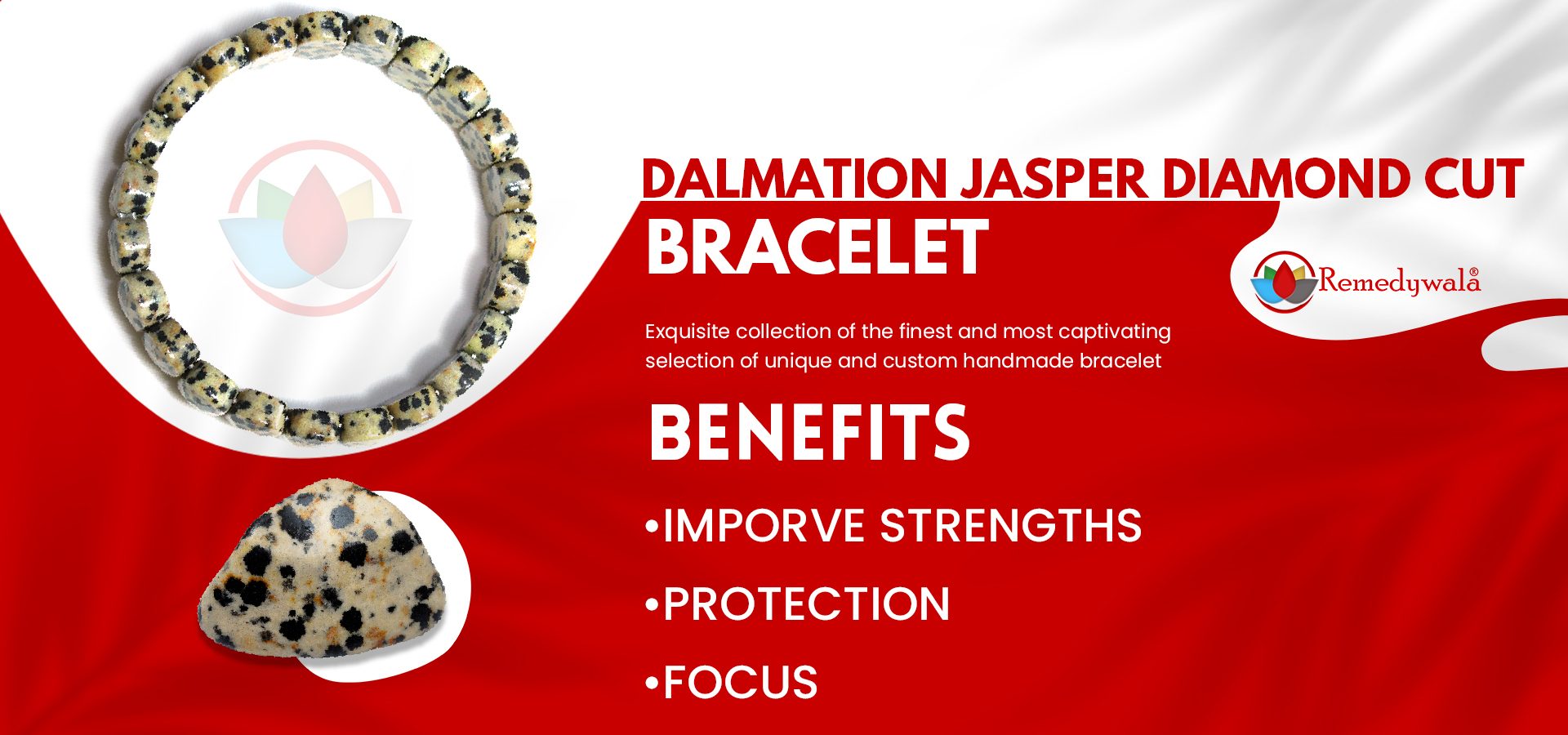 Dalmation Jasper Bracelet (Diamond Cut Tumble)