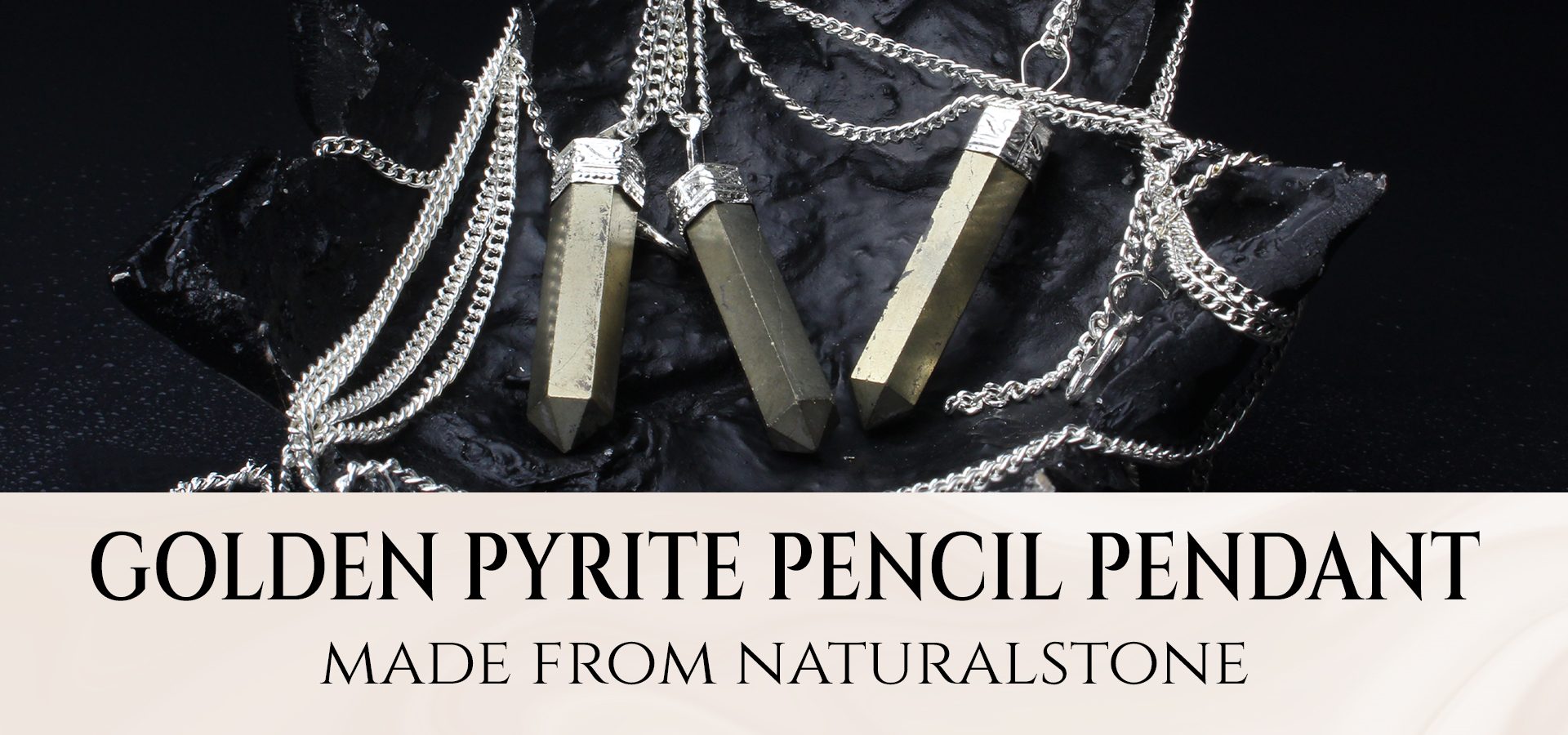 Golden Pyrite Pencil Pendant