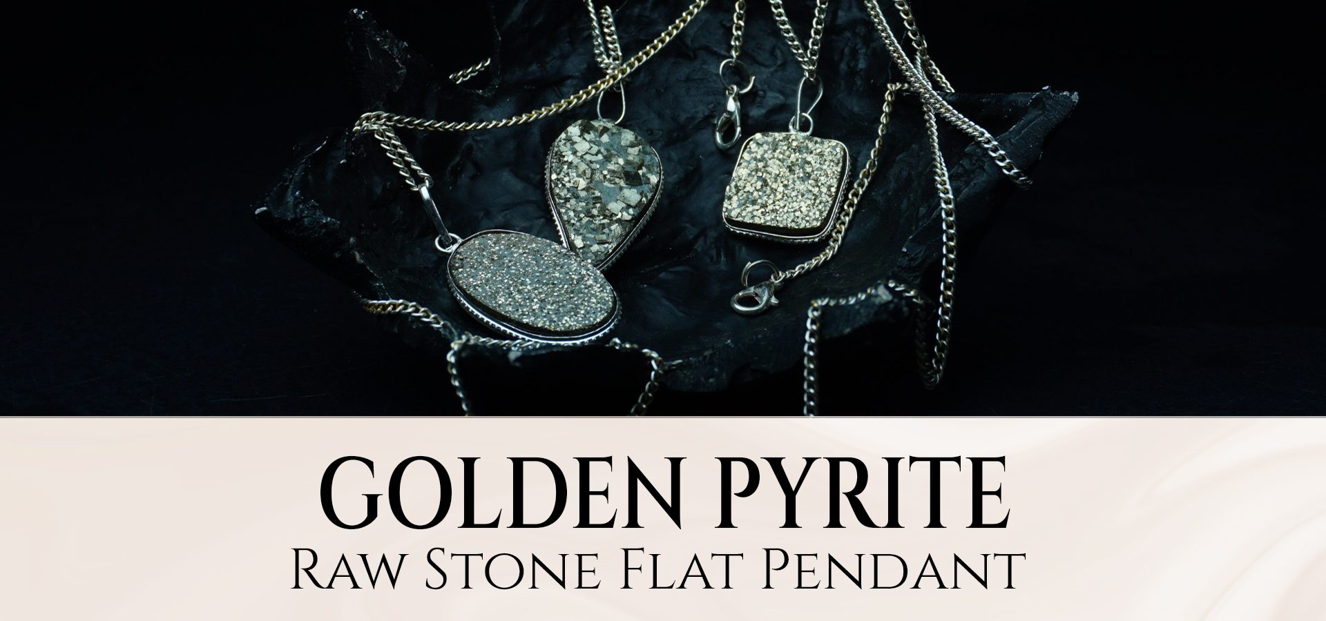 Golden Pyrite Raw Stone Flat Pendant