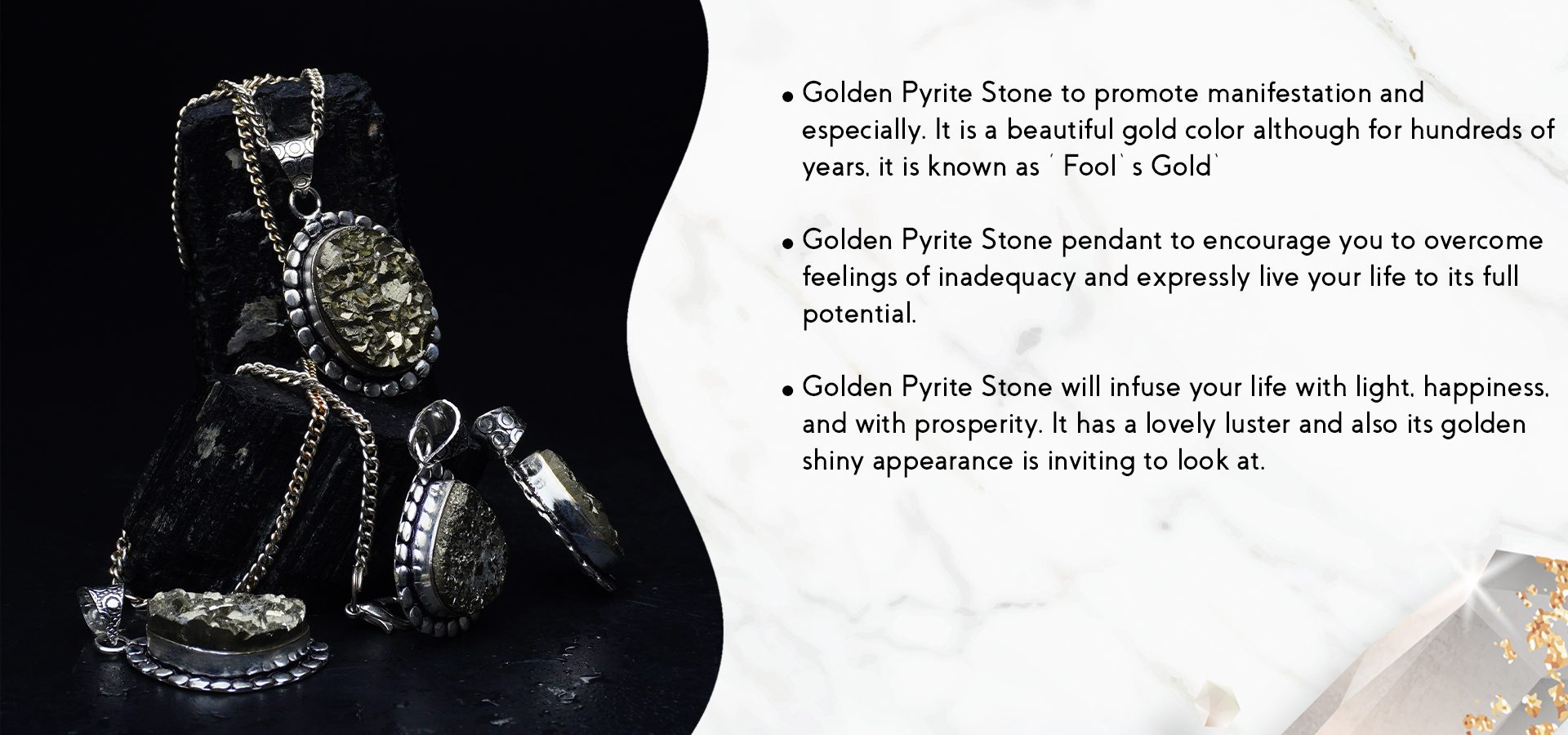 Golden Pyrite Raw Stone Pendant