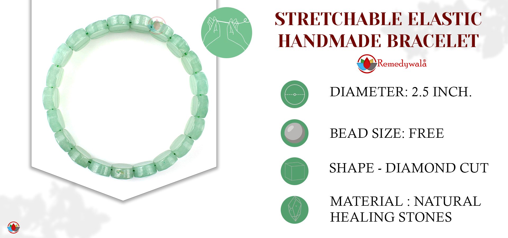 Green Aventurine Bracelet (Diamond Cut Tumbled)