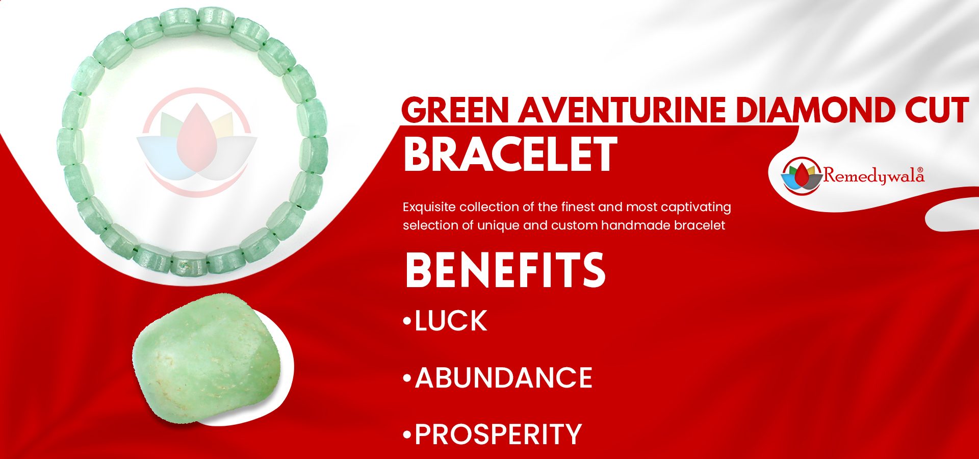 Green Aventurine Bracelet (Diamond Cut Tumbled)