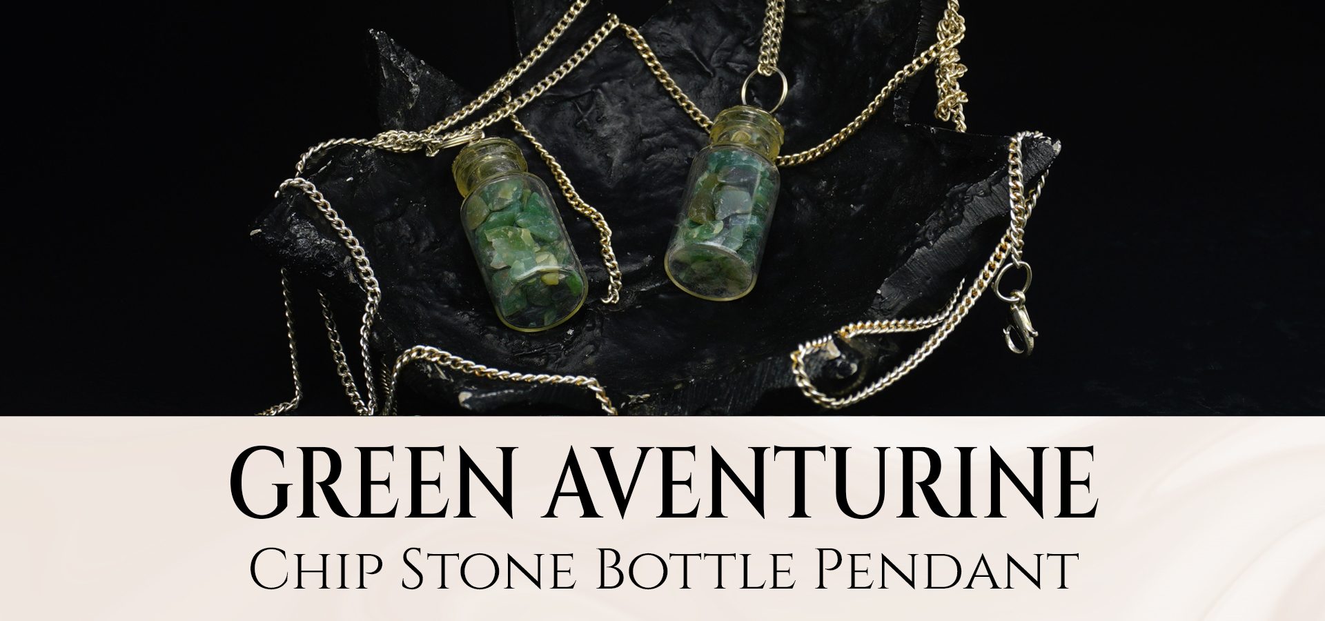 Green Aventurine Chip Stone Bottle Pendant