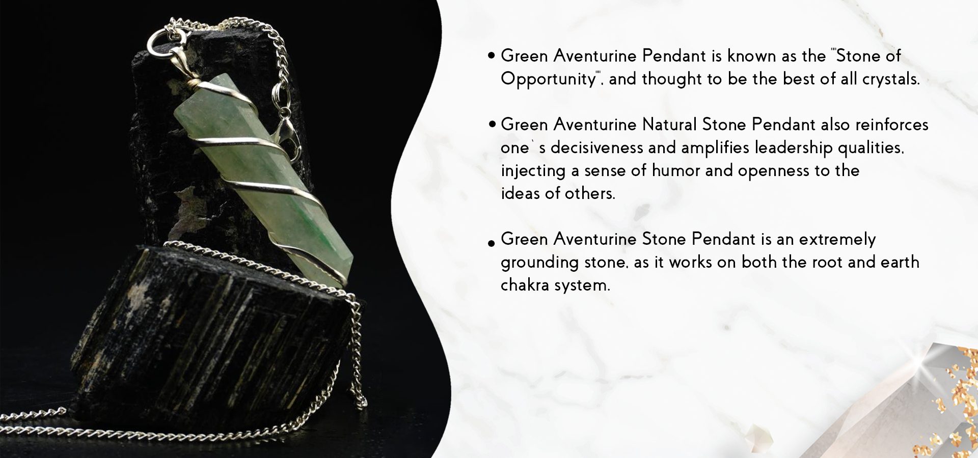 Green Aventurine Flat Stone Wire Wrapped Pendant