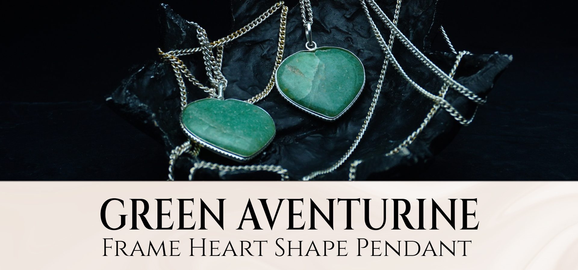 Green Aventurine Frame Heart Shape Pendant