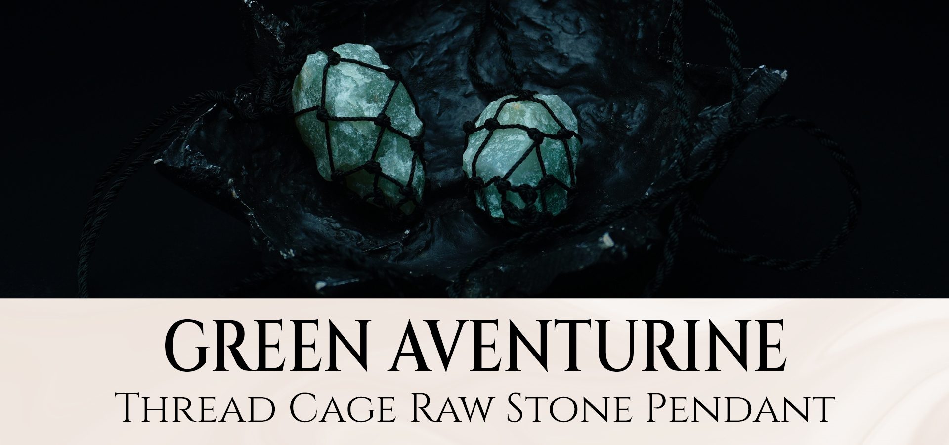 Green Aventurine Thread Cage Raw Stone Pendant