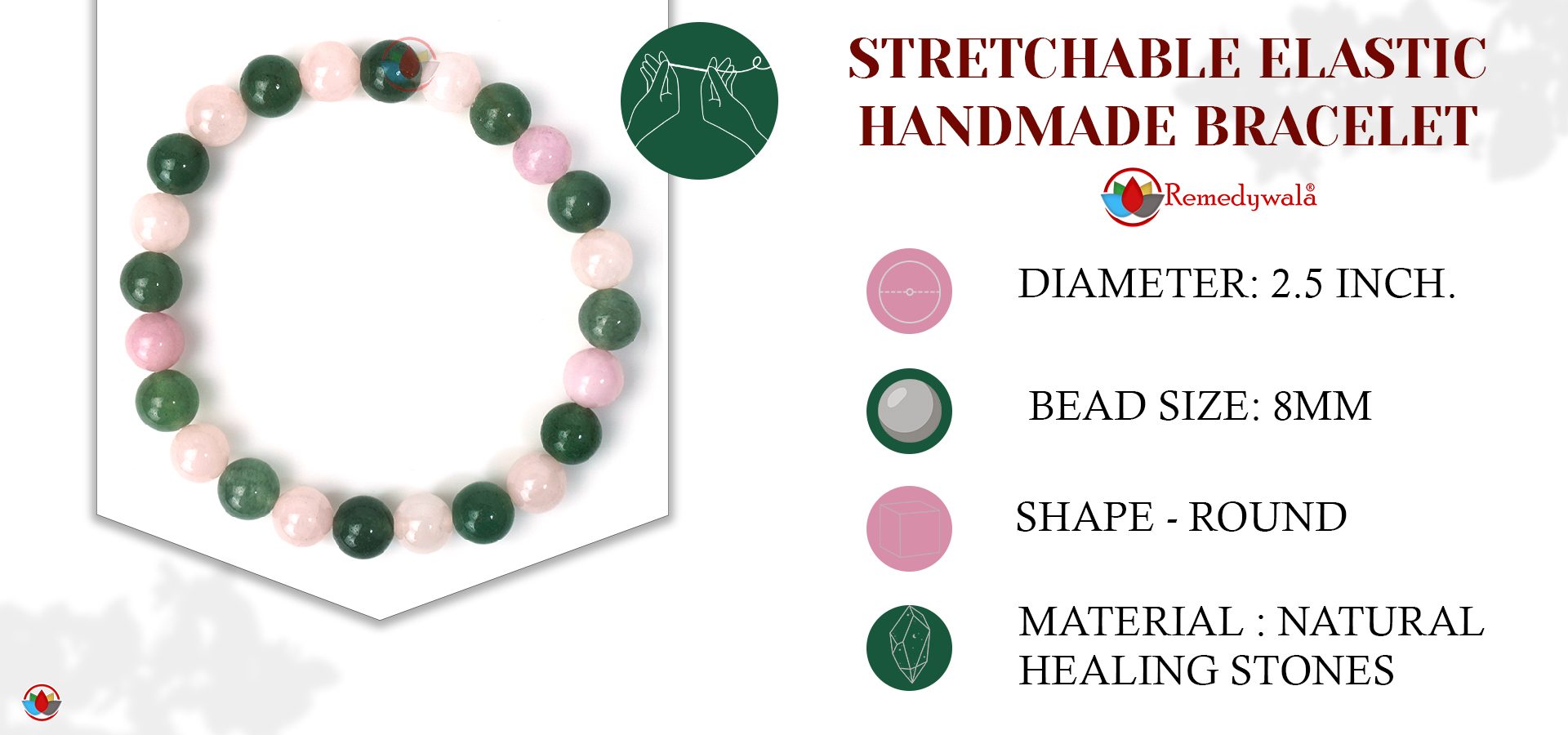 Green Aventurine and Rose Quartz Bracelet