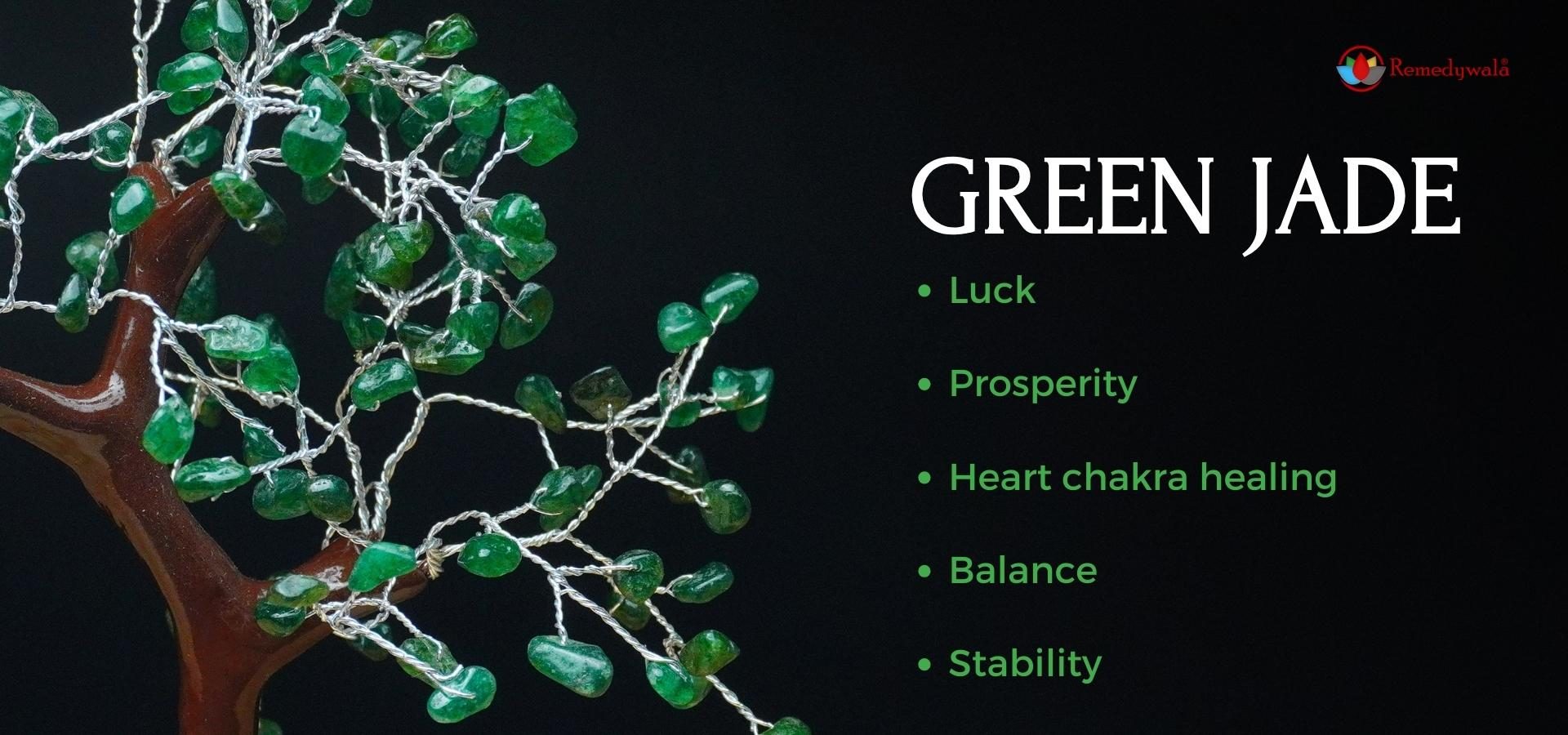 Green Jade Tree 150 Beads Rought Stone Base